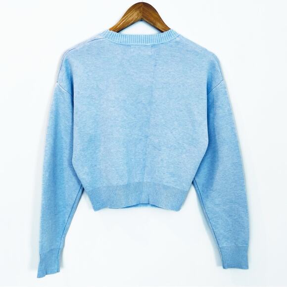 ๐ 3/$10 ๐ No Boundaries Cherry Design Sweater Light Blue Red Size Small - Picture 9 of 13